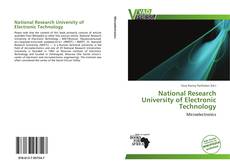 Capa do livro de National Research University of Electronic Technology 