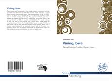 Capa do livro de Vining, Iowa 