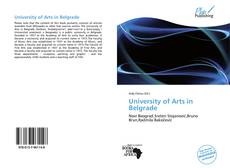 Buchcover von University of Arts in Belgrade