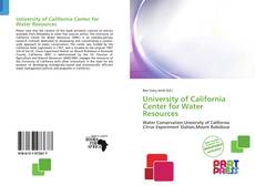 University of California Center for Water Resources的封面