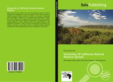 University of California Natural Reserve System kitap kapağı