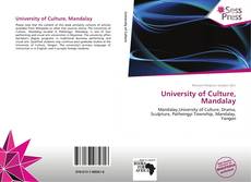 Bookcover of University of Culture, Mandalay