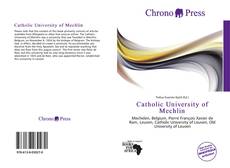 Bookcover of Catholic University of Mechlin