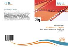 Borítókép a  Matthew G. Taylor - hoz