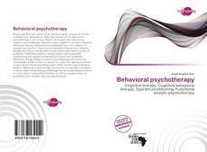 Bookcover of Behavioral psychotherapy