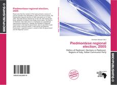Bookcover of Piedmontese regional election, 2005