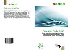 Buchcover von Federalist Party (Italy)