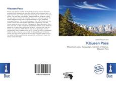 Bookcover of Klausen Pass