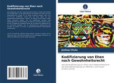 Buchcover von Kodifizierung von Ehen nach Gewohnheitsrecht