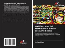 Buchcover von Codificazione dei matrimoni di diritto consuetudinario