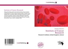 Institute of Cancer Research kitap kapağı