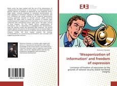 Portada del libro de ‘Weaponization of information’ and freedom of expression