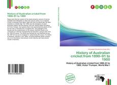 Copertina di History of Australian cricket from 1890–91 to 1900