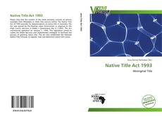 Bookcover of Native Title Act 1993