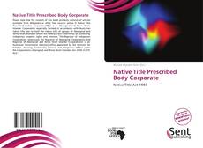 Capa do livro de Native Title Prescribed Body Corporate 