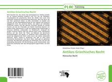 Capa do livro de Antikes Griechisches Recht 