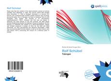 Portada del libro de Rolf Schübel