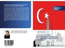 Buchcover von The nature of the developmental economy in Turkey, from Turgut Ozal to Erdogan