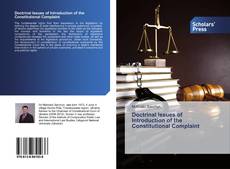 Buchcover von Doctrinal Issues of Introduction of the Constitutional Complaint