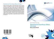 Buchcover von Senatorial Courtesy (New Jersey)