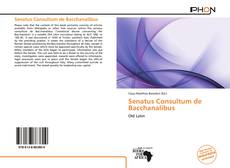 Portada del libro de Senatus Consultum de Bacchanalibus