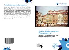 Bookcover of Tekla Bądarzewska-Baranowska