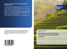 Germany formal and non-formal agriculture training system kitap kapağı