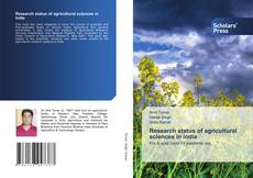 Research status of agricultural sciences in india kitap kapağı