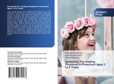 Copertina di Screening For reading Problems in Preschool Ages 3 to 6 Years