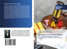 Buchcover von Synopsis of Tax Law in Nigeria
