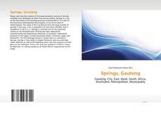 Springs, Gauteng kitap kapağı