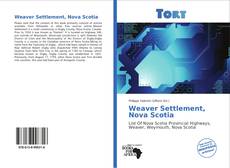 Capa do livro de Weaver Settlement, Nova Scotia 