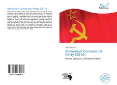 Romanian Communist Party (2010) kitap kapağı