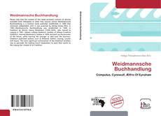 Capa do livro de Weidmannsche Buchhandlung 