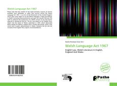 Bookcover of Welsh Language Act 1967