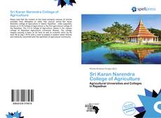 Bookcover of Sri Karan Narendra College of Agriculture