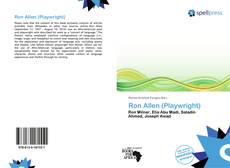 Buchcover von Ron Allen (Playwright)