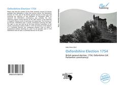 Capa do livro de Oxfordshire Election 1754 