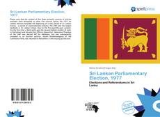 Buchcover von Sri Lankan Parliamentary Election, 1977