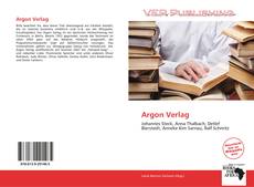 Capa do livro de Argon Verlag 