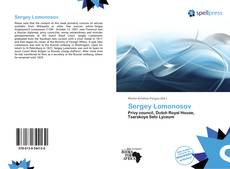 Bookcover of Sergey Lomonosov