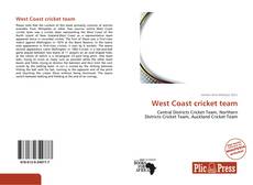 Bookcover of West Coast cricket team