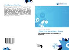 Bookcover of West Durham Wind Farm