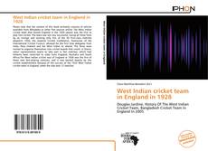 Bookcover of West Indian cricket team in England in 1928