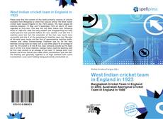 Bookcover of West Indian cricket team in England in 1923