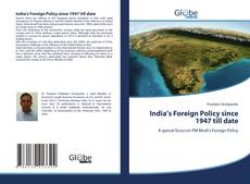 Portada del libro de India’s Foreign Policy since 1947 till date