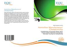 Capa do livro de Australian Manufacturers' Championship 