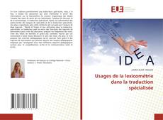 Capa do livro de Usages de la lexicométrie dans la traduction spécialisée 
