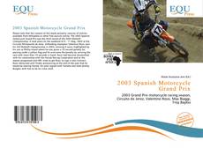 2003 Spanish Motorcycle Grand Prix kitap kapağı