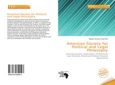 Bookcover of American Society for Political and Legal Philosophy